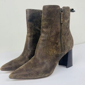 Paige Callan Boots distressed Brown heels size 8.5